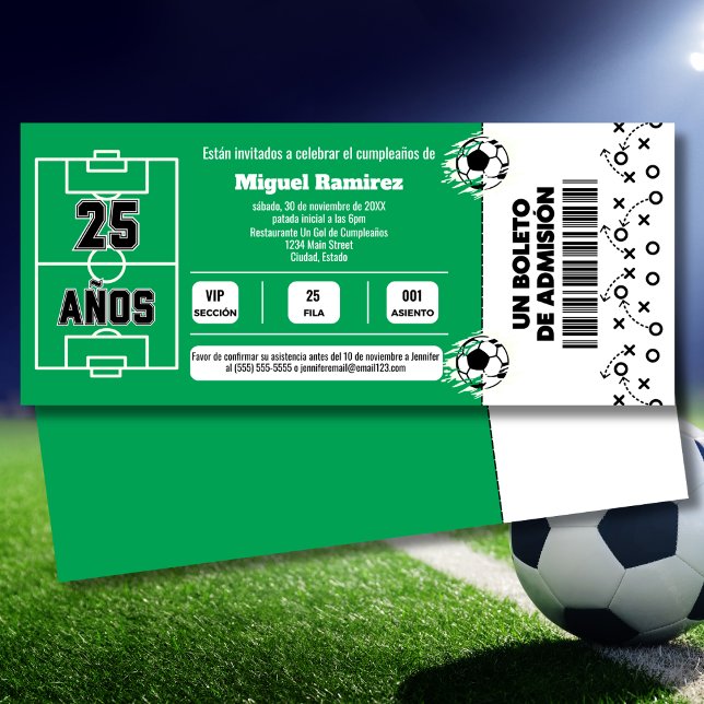 Invitation Billet pour un match de football espagnol pour une (Créateur téléchargé)