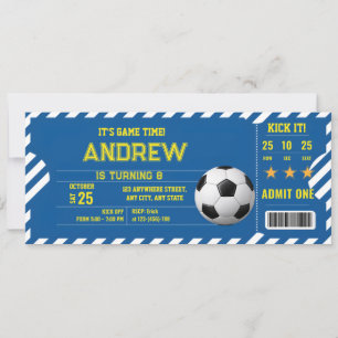Invitation Billet pour une partie de football personnelle ent