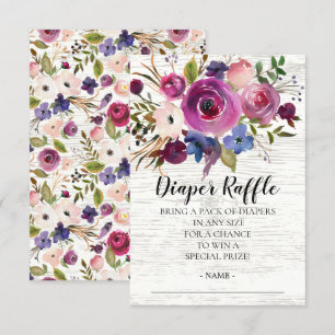 Invitation Billet rabat Plum et Baby shower bleu