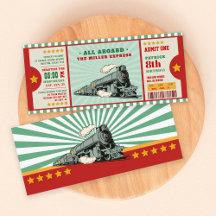 Billet Train Vert Anniversaire Passe d'Embarquemen