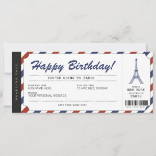 Invitation Billet Vacances Pass Voyage Surprise Paris