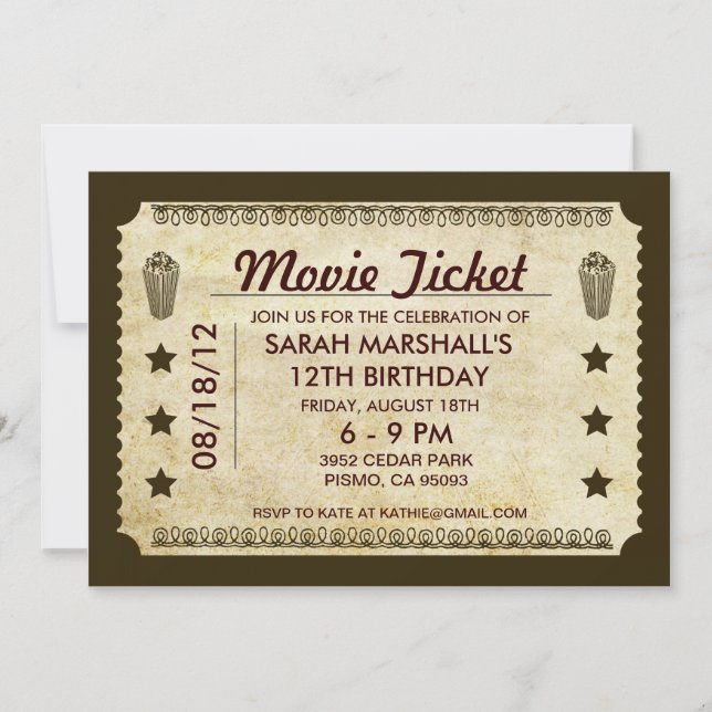 Invitation Billet vidéo (Devant)