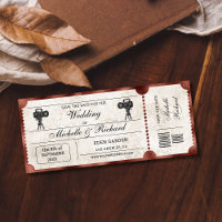 Billet vintage Rustic Movie Enregistrer la date