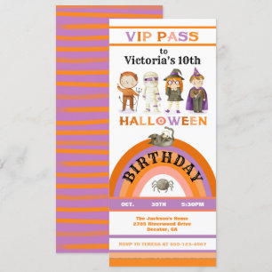 Invitation Billet VIP Costume de fête d'Halloween