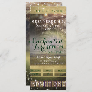Invitation Billet VIP du Prom Enchanted Forest String Lights