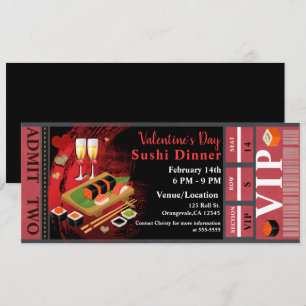 Invitation Billet VIP pour le dîner de la Saint-Valentin, sus
