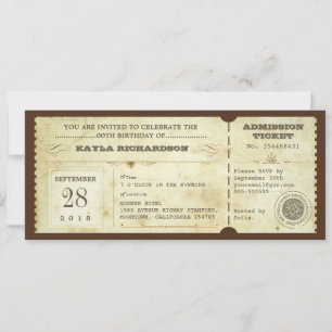 Invitation Billets d'anniversaire de typographie vintage