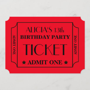 Billet Theatre Invitations Faire Part Zazzle