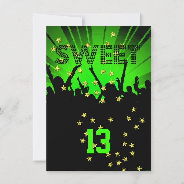 Invitation Billets de fête d'anniversaire des 13 ans sucrés L (Devant)