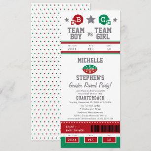 Invitation Billets de football Baby shower de révélation de g