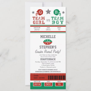 Invitation Billets de football Baby shower de révélation de g