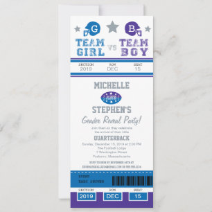 Invitation Billets de football Baby shower de révélation de g