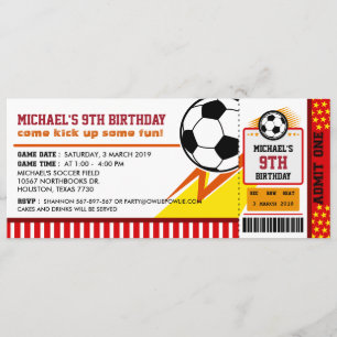 Invitation Billets de football Pass Anniversaire Fête Invitat