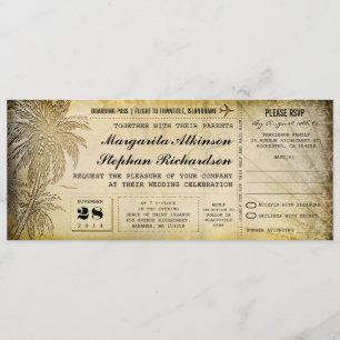 Invitation Billets de mariage de destination avec RSVP