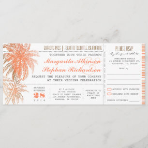 Invitation Billets de mariage de destination tropicale
