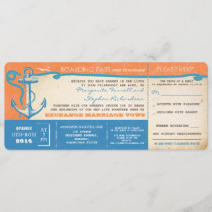 Invitation billets de passage-cru d'embarquement de mariage