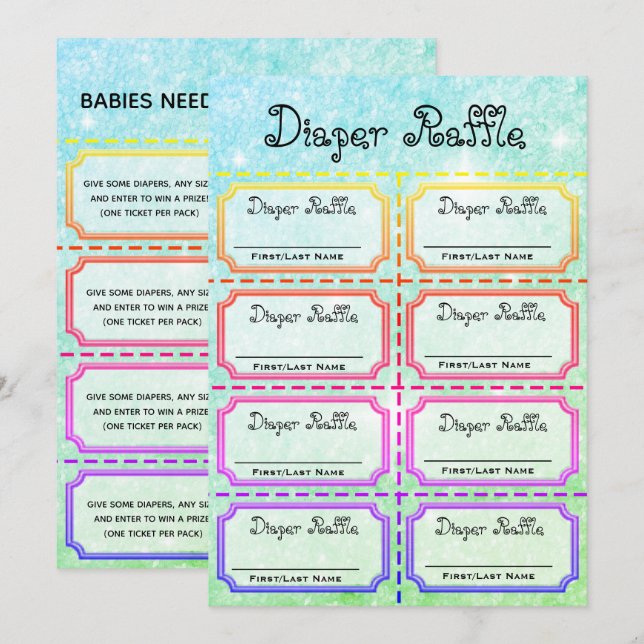 Invitation Billets de rabat pour bébé (Devant / Derrière)