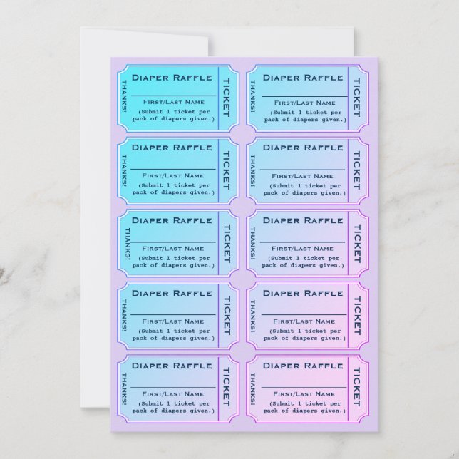 Invitation Billets de tirage au sort de couches (Devant)