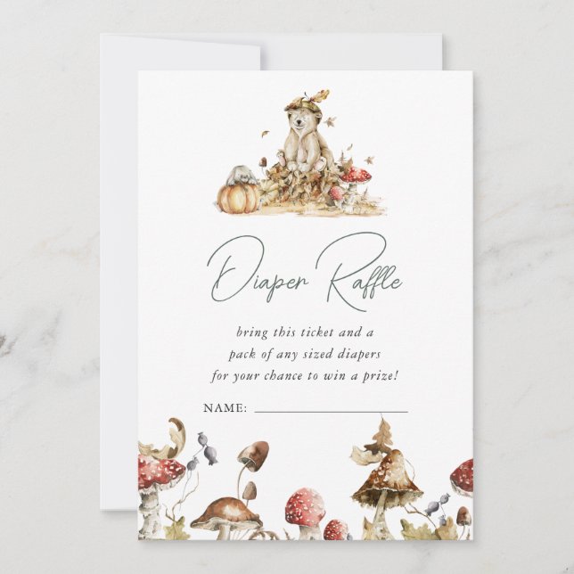 Invitation Billets de Tombola de Couches | Forêt de Bois Auto (Devant)