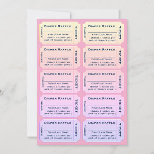 Invitation Billets de tombola pour couches-culottes