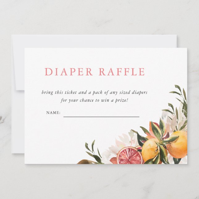 Invitation Billets de tombola pour couches | Fleur botanique  (Devant)