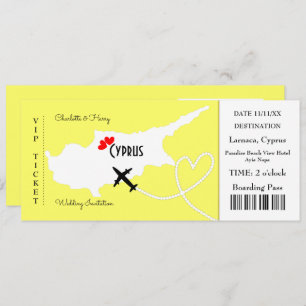 Invitation Billets d'embarquement Mariage Destination Chypre