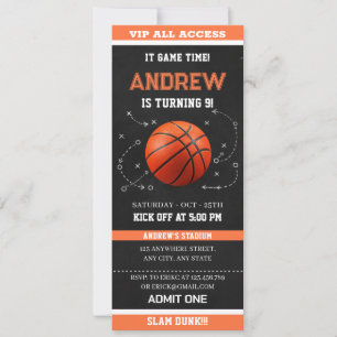 Invitation Billets d'entrée à la fête de basketball des étoil