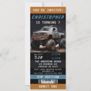 Invitation Billets Monster Truck Anniversaire