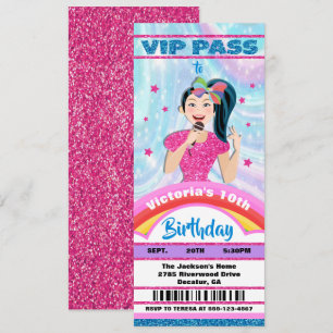 Invitation Billets VIP Star Singer VIP Anniversaire