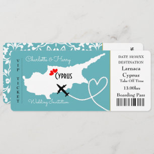 Invitation Billetterie Destination Europe Mariage Chypre