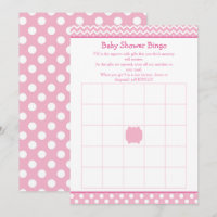 Bingo Baby shower à points rose Chevron et Polka