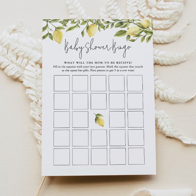 Invitation Bingo Baby shower citron CITRON (Créateur téléchargé)