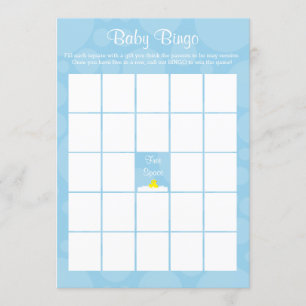 Invitation Bingo baby shower - Rubber Ducky Thème - Bleu
