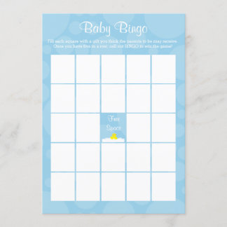 Invitation Bingo baby shower - Rubber Ducky Thème - Bleu