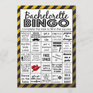 Invitation Bingo Bachelorette Or, Jeu De Fête, Défi