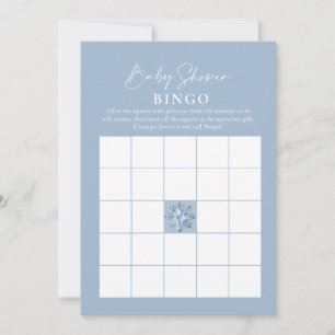 Invitation Bingo bébé Dusty Blue Baby shower d'hiver Jeux