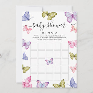 Invitation Bingo de Baby shower papillon