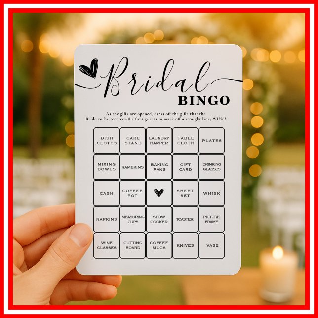 Invitation Bingo de douche de mariée Calligraphie élégante de (Créateur téléchargé)