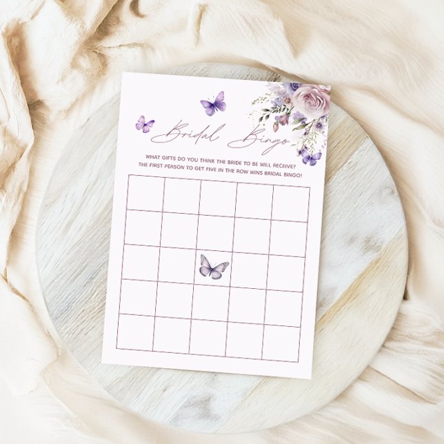 Invitation Bingo de mariage Papillon Violet Jeu de Baby Showe (Créateur téléchargé)