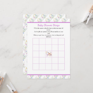 Invitation Bingo du Baby shower aux oiseaux mignons de printe