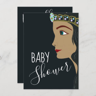 Invitation Bingo du Baby shower bleu princesse