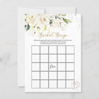 Invitation Bingo Floral Blanc/Il Dit, Elle Dit Jeux