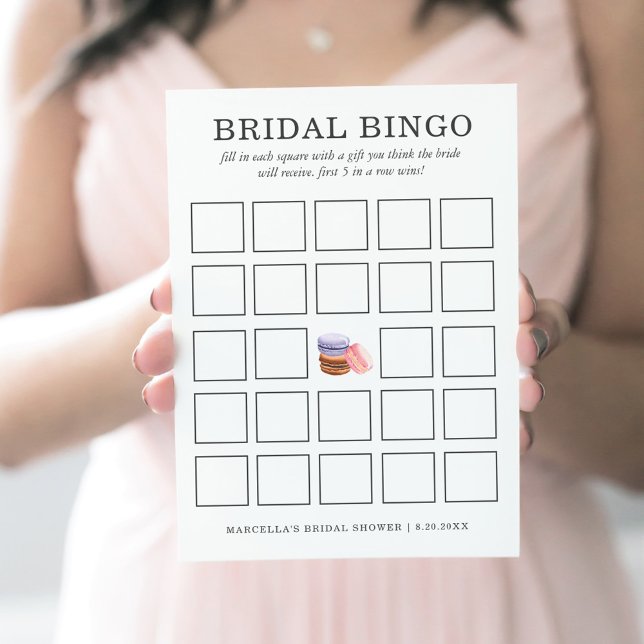 Invitation Bingo nuptiale | Français Macaron (Créateur téléchargé)