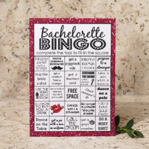 Invitation Bingo Red Hot Bachelorte, Partie, Défi