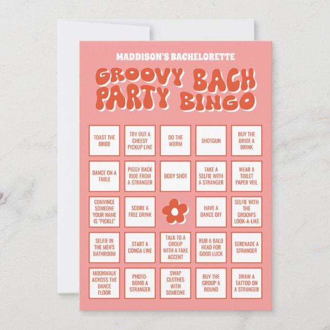 Invitation Bingo super Bach Bachelorette Party, Téléchargez-l (Devant)