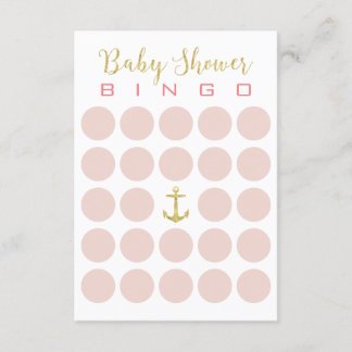 Invitation Bingo-test mignon du baby shower 5x5 d'Ancre d'or