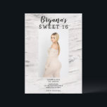 Invitation Birch Blanc Rustique Photo Tendance Moderne Douce<br><div class="desc">Personnalisez comme vous le souhaitez.</div>