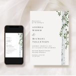 Invitation Birch Tree Aspen Mariage de verdure<br><div class="desc">Cette faire-part de mariage de bouleau simple mais élégante présente une conception originale de bouleau peint,  avec de la verdure et du feuillage en cascade depuis le sommet. C’est boho mais élégant.</div>