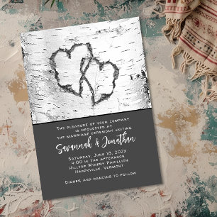 Invitation Birch Tree Mariage Deux Coeurs