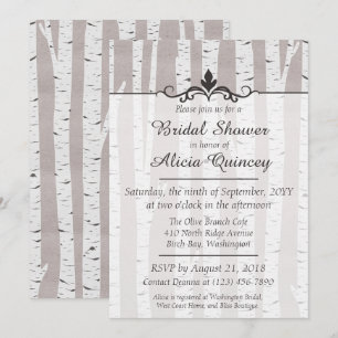 Invitation Birch Tree Rustic Nature Nuptiale Douche Invitatio